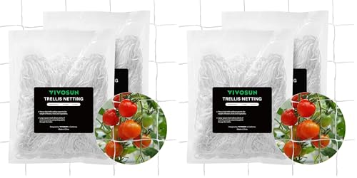 VIVOSUN 2 Pack 5x30 ft Heavy-Duty Polyester Plant Trellis Netting with 3.5" Square Mesh
