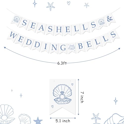 Seashells & Wedding Bells Banner for Bachelorette Party Decor