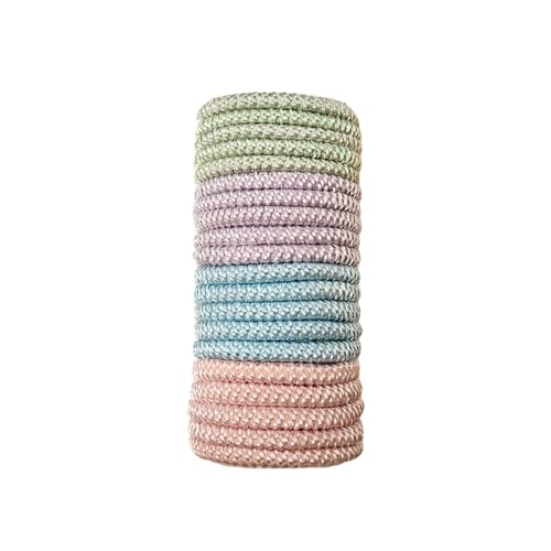 Akiweili Elastic Hair Ties Scrunchies 20-Piece Light Mix Color