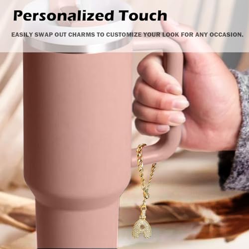 Bubble Letter Cup Charm for Stanley Tumbler Bling Initial Keychain