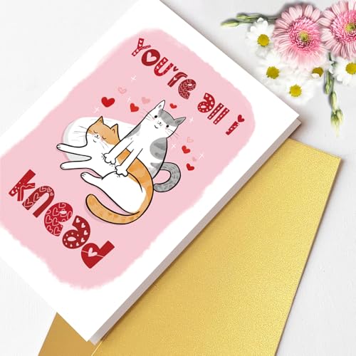 Cute Cat Pun Anniversary Card for Cat Lovers - 8x5.3 in