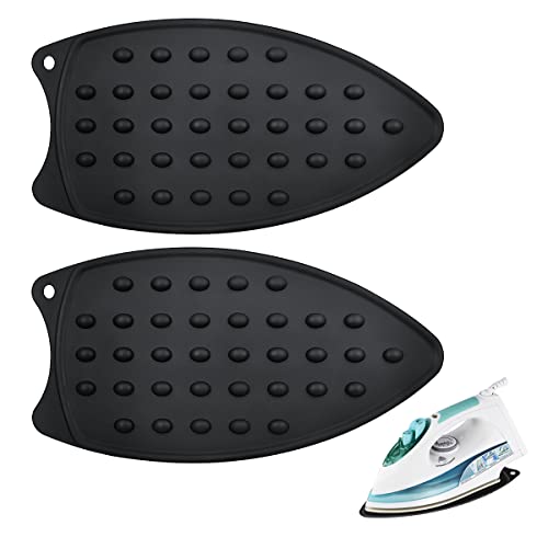 Yuntop Silicone Iron Rest Pads - 2 Pack Black Heat Resistant Mats
