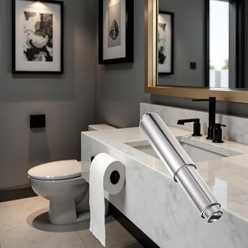 Stainless Steel Toilet Paper Holder with Spring-Loaded Design
