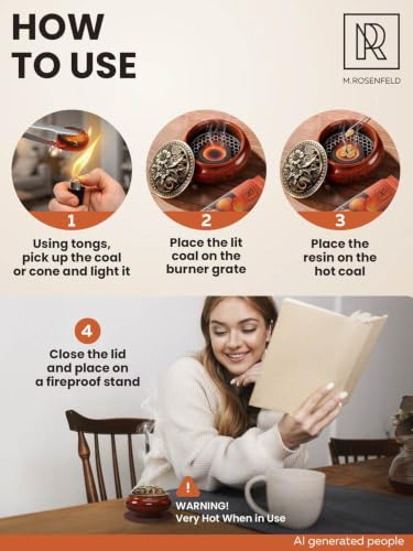 Ceramic Incense Burner with Lid for Frankincense & Bakhoor