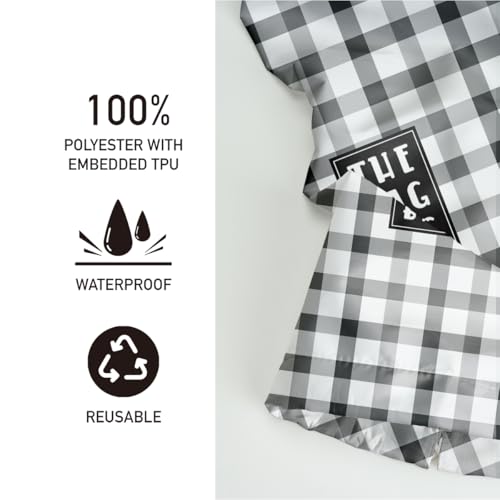 IHopes+ Haig Reusable Plastic Bag Holder Organizer - Washable Kitchen & Travel Storage, Black & White Checkerboard