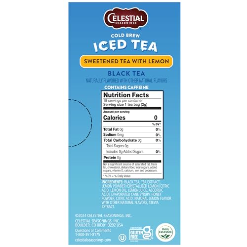 Celestial Seasonings Sweetened Lemon Cold Brew Iced Tea - 18 Bags