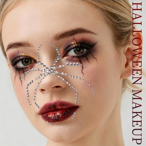 Teenitor Self-Adhesive Face Gems & Body Rhinestones for Halloween Makeup