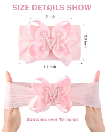 Jollybows 3PCS Baby Girls Bow Headbands Soft Nylon Elastic Hair Accessories