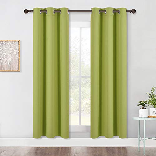 NICETOWN Blackout Curtains - 42" x 72" Thermal Insulated Drapes, Fresh Green