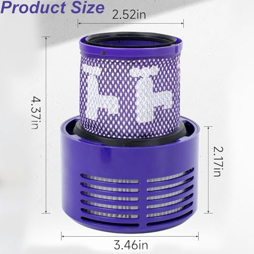Dyson V10 Vacuum Filter Replacement Set - 2 Filters & 1 Brush