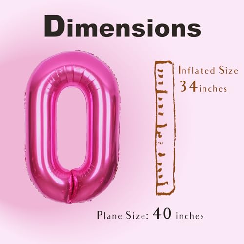 SUWEN 40 Inch Hot Pink Letter A Balloon | Jumbo Mylar Party Decor