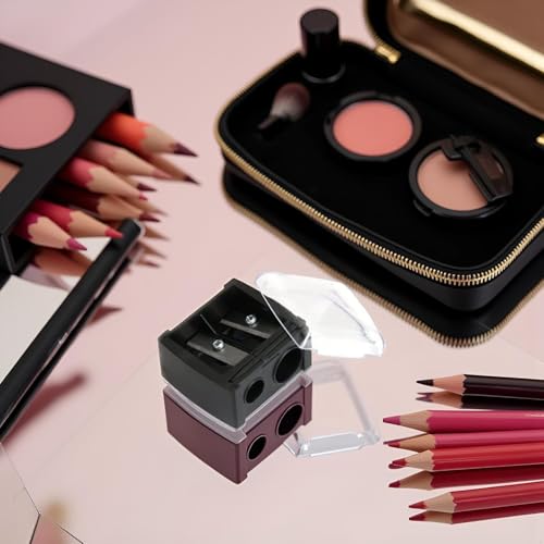 Dual Hole Cosmetic Pencil Sharpener for Eyebrow and Eyeliner Pencils