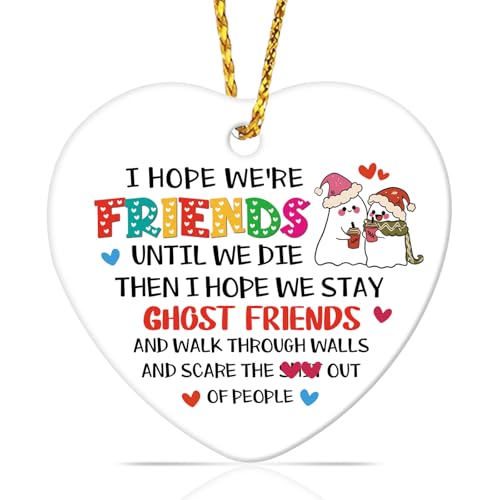 Ceramic Friendship Christmas Ornament for Besties - 3" x 3.1"