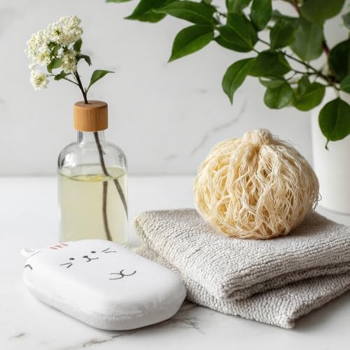 Ferrochef 3-Pack Bath Loofah Sponge Animal Pattern Soft Body Scrubber