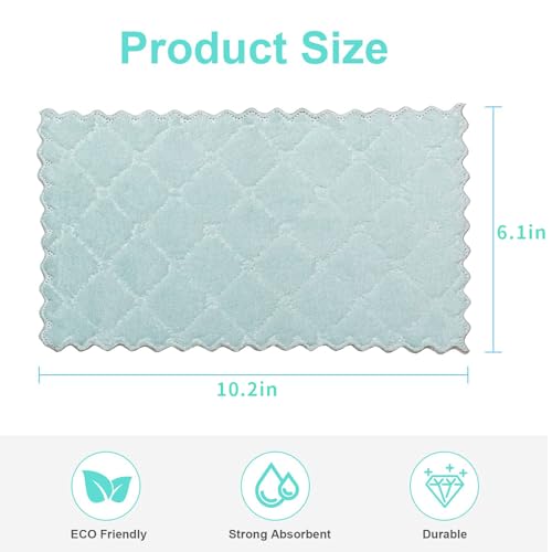 Bessrung Green 20 Pack Microfiber Kitchen Dish Cloths Absorbent & Reusable