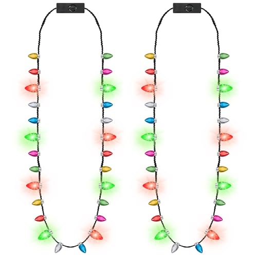 Traplace Christmas Necklace with 3 Glow Modes - Festive Xmas Lights Decoration for Parties
