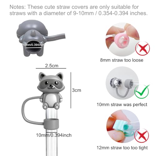 Raccoon Silicone Straw Cover for Stanley Cup 30oz & 40oz