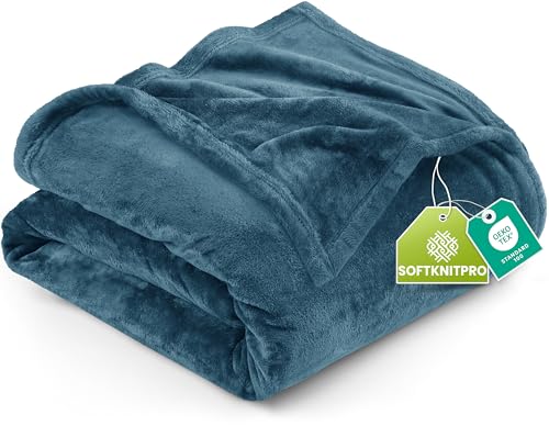 Soft Fleece King Blanket - Stone Blue (90x102 Inch) - Utopia Bedding