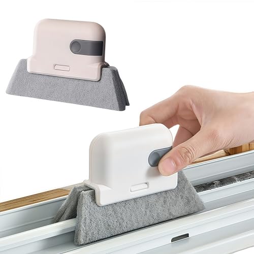 2-in-1 Window Track Cleaning Brush with Detachable Microfiber Head