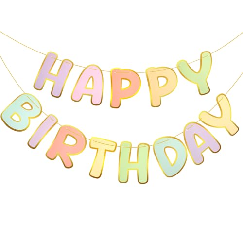 Macaron Happy Birthday Banner - Pre-Strung Party Decor