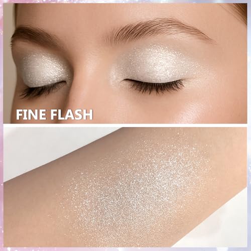 Jutqut Shimmer Eyeshadow Powder Long-Lasting Metallic Sparkle Eyeshadow 01