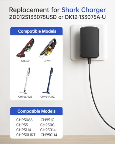 13.3V Replacement Charger for Shark UltraCyclone Cordless Vacuum