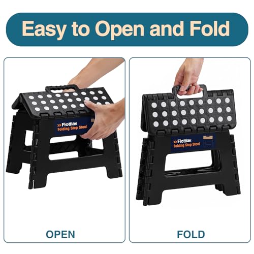 Flottian 9" Folding Step Stool - 300 lbs Capacity, Non-Slip, Portable