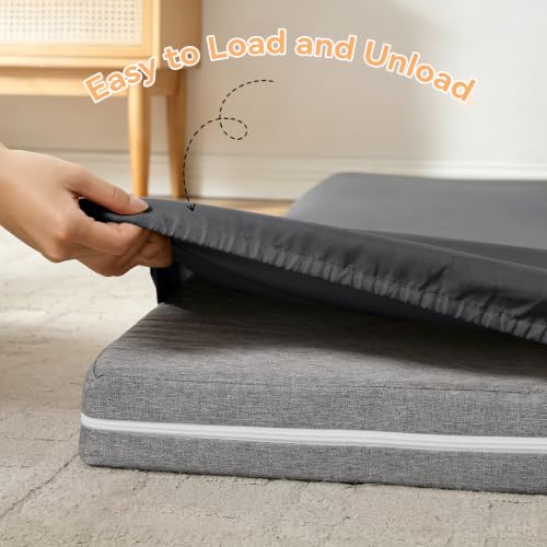 Twin Fitted Sheet for 4 Inch Trifold Mattress - Gray