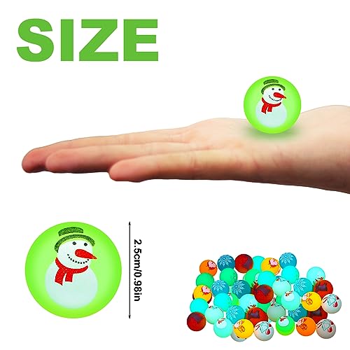 Christmas Glow in the Dark Bouncy Balls Set - 100 Pack, 0.98 Inch