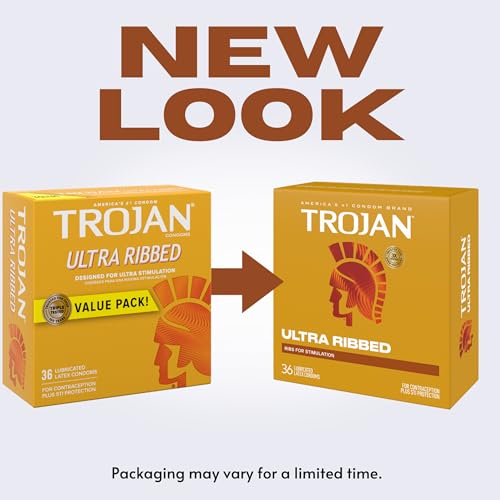 Trojan Ultra Ribbed Condoms - 24 Count Pack for Enhanced Stimulation