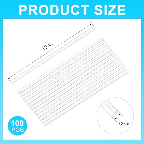 12-Inch Extra Long Disposable Straws for 30 oz & 40 oz Tumblers - Individually Wrapped
