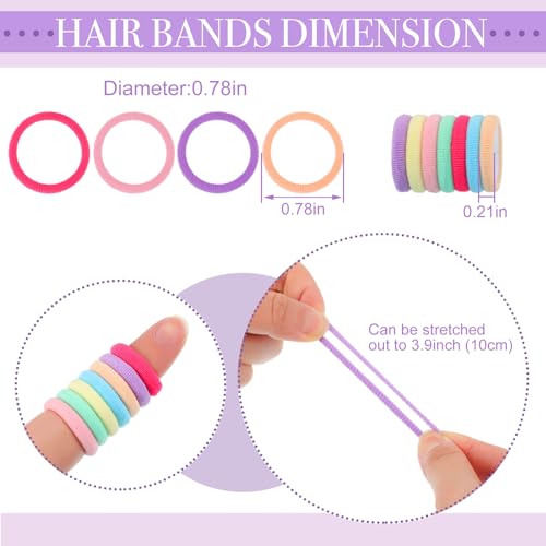obeoby 150 Pack Soft Seamless Hair Bands and Ponytail Holders 0.8 in