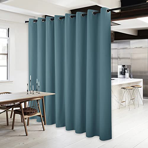 NICETOWN Sea Teal Blackout Curtain Panel - 120 x 84 Inches Grommet Top Living Room Window Treatment