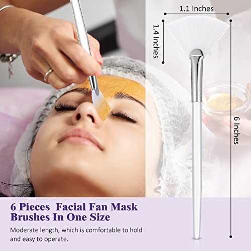 Maitys 6 Pack Fan Mask Brush - Soft Fiber Bristles for Facial Skincare