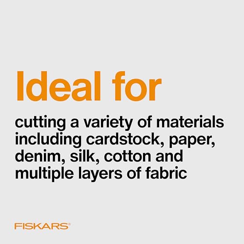 Fiskars 8" Bent Stainless Steel Fabric Scissors for Precision Cutting