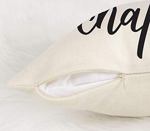 Just One More Chapter Throw Pillow Cover - 18x18 Inch Linen