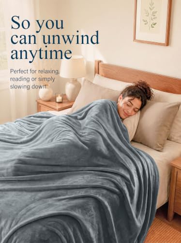 Utopia Bedding Soft Fleece Bed Blanket Throw Size Ash Grey (50x60
