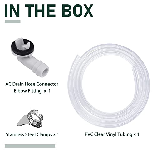 Flehomo 6 Feet Air Conditioner Drain Kit with PVC Hose & Clamps