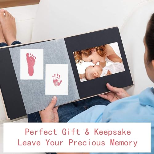 LelonHo 4 Pack Pink Inkless Baby & Pet Handprint Footprint Kit with 8 Cards