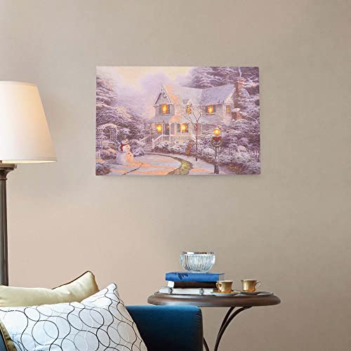 Thomas Kinkade Night Before Christmas LED Canvas Wall Art - 16x12 Inches