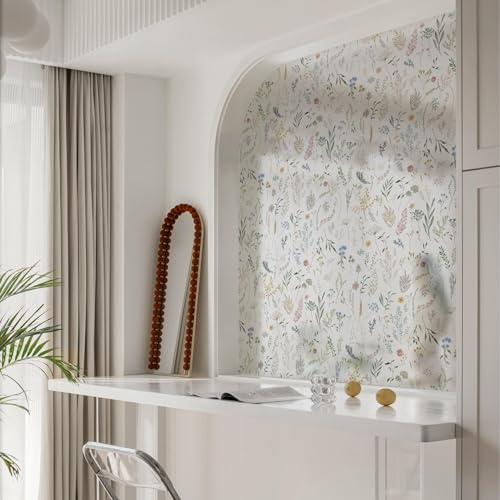 Dimoon 17.3 x 78.7 Inch Floral Privacy Window Film Frosted Glass Sticker for Home & Bathroom