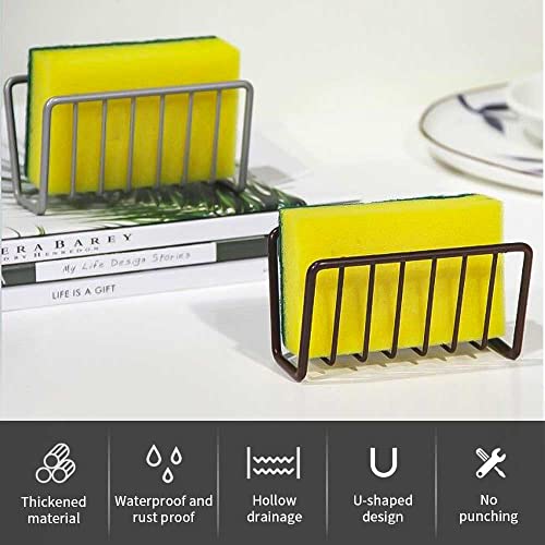 YYPDC Black Suction Cup Sponge Holder - Rust-Resistant Wire Sink Caddy