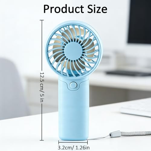 Portable Handheld Fan - AAA Battery Powered Mini Fan for Travel
