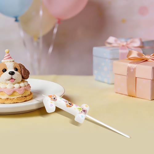 Dog Birthday Candle Number 1 - Fun Party Decoration for Cakes