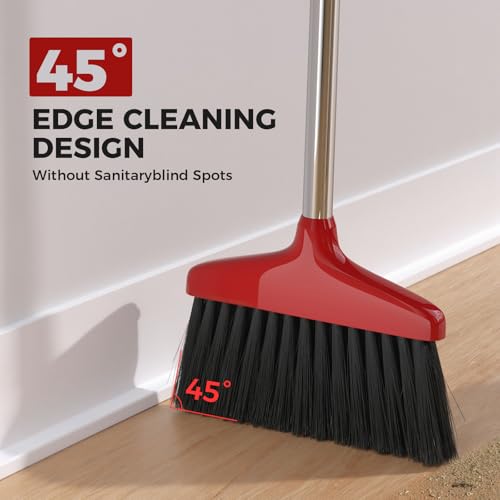 Nodirz Handy Broom with Adjustable Stainless Steel Handle - Indoor/Outdoor Use