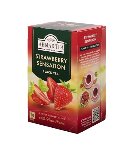 Ahmad Tea Strawberry Sensation Black Tea, 120 Count Tagged Tea Bags