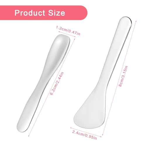 2-Piece Stainless Steel Cosmetic Spatula Set for Skincare Cream Mixing
