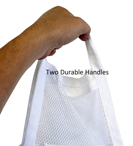 Large Soft Nylon Mesh Laundry Basket - Collapsible Hamper with Carry Handles