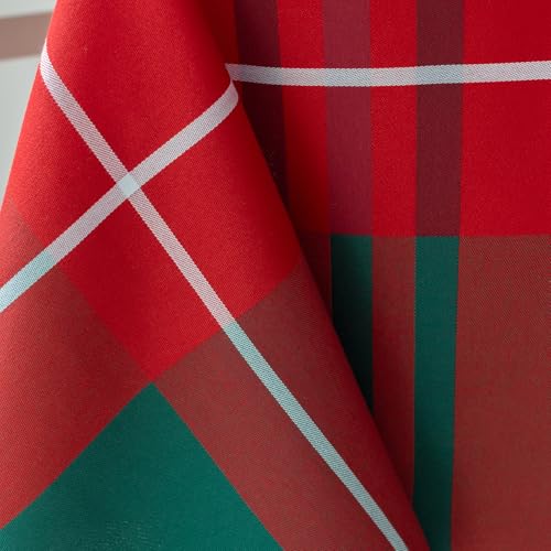 Holiday Plaid Tablecloth - Red 84 x 60 Inches Rectangular - Benson Mills Bristol