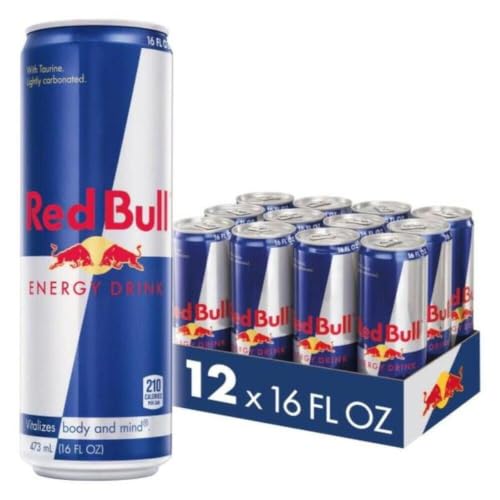Red Bull Energy Drink 16 Fl Oz, 12 Pack - Original Caffeinated Beverage